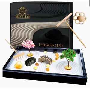 NIB MEVELLYA Mini Zen Garden Kit; Table-Desktop Japanese Garden; Great Reviews!